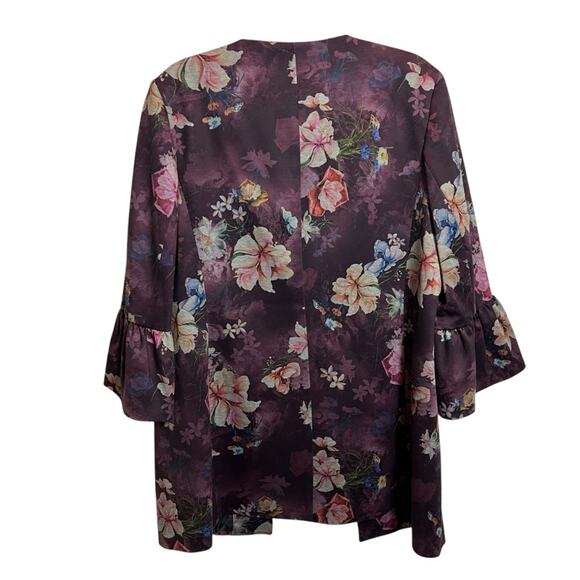 NWT MSRP $159 Anne Klein Floral Tapestry Blazer Jacket - Size L - Picture 4 of 6